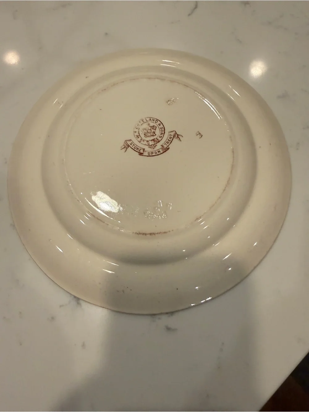 W.T. Copeland Brown Transferware Salad Plate Castle Ruins Oak Acorn Border